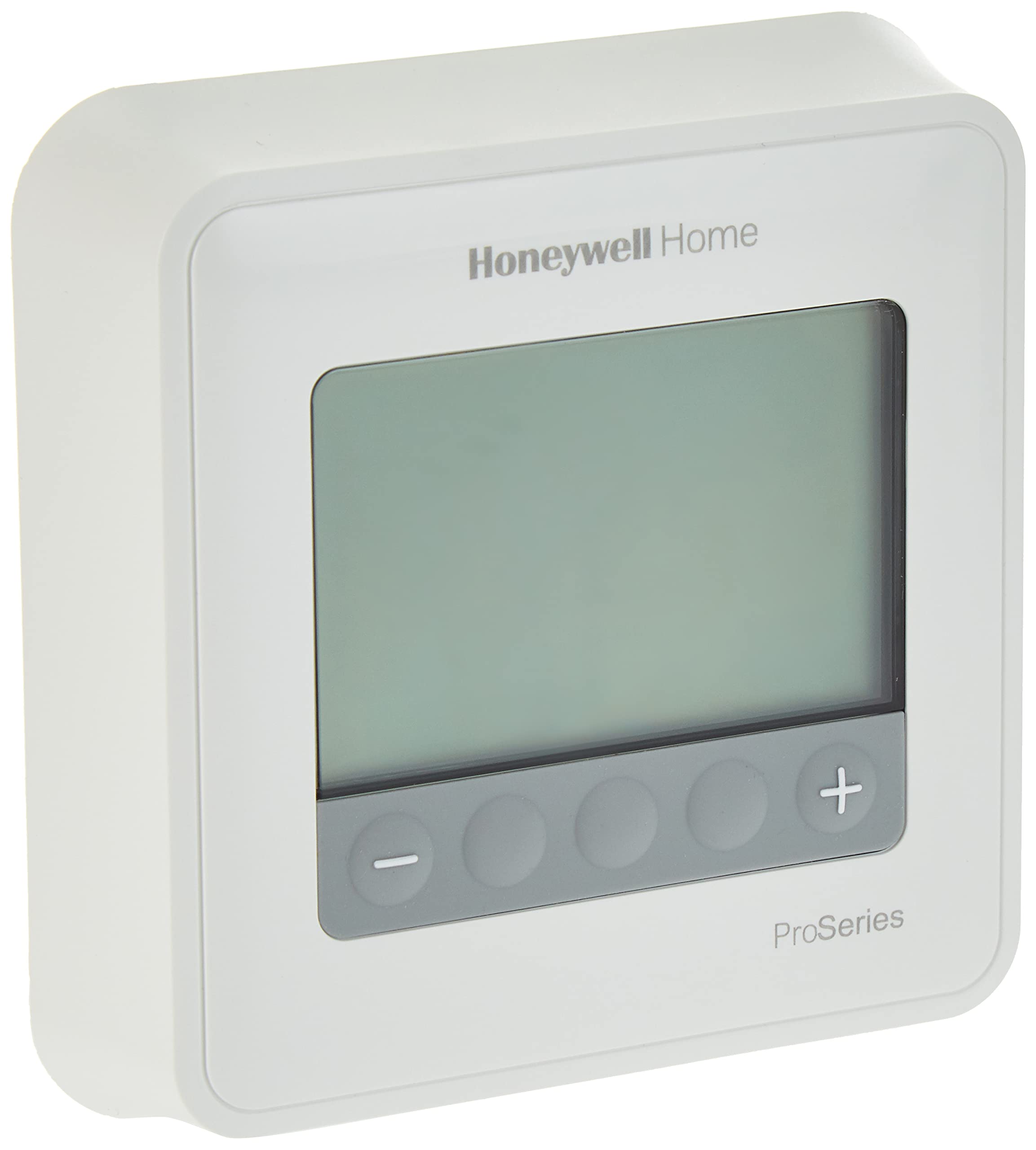 Honeywell TH4110U2005 front view thermostat with white finish, designed for simple programming.