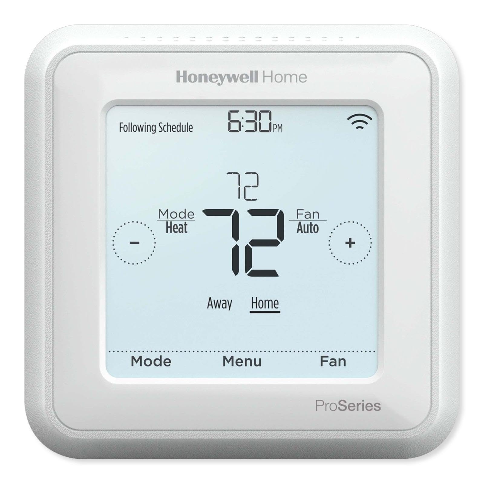 Honeywell TH6320ZW2007/U touchscreen thermostat front display showing temperature