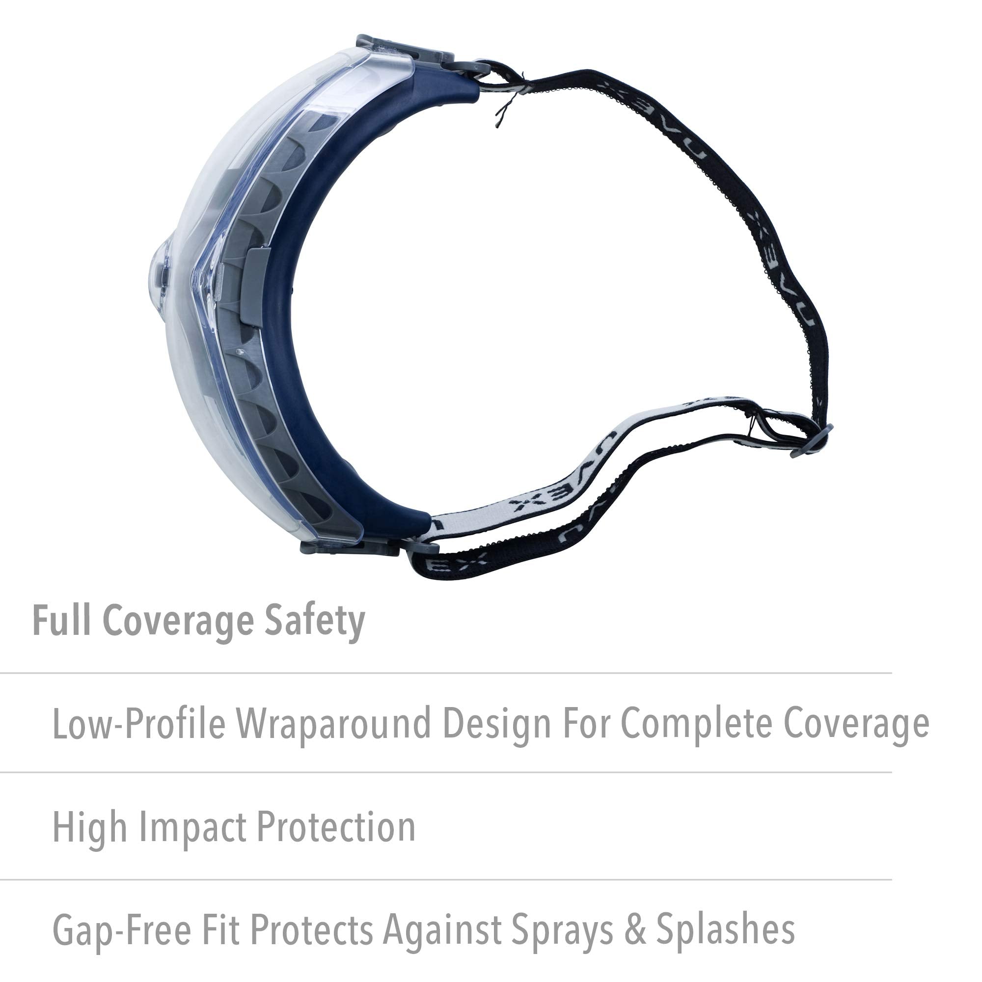 Honeywell Uvex Stealth OTG goggles with HydroShield anti-fog coating for clear visibility.