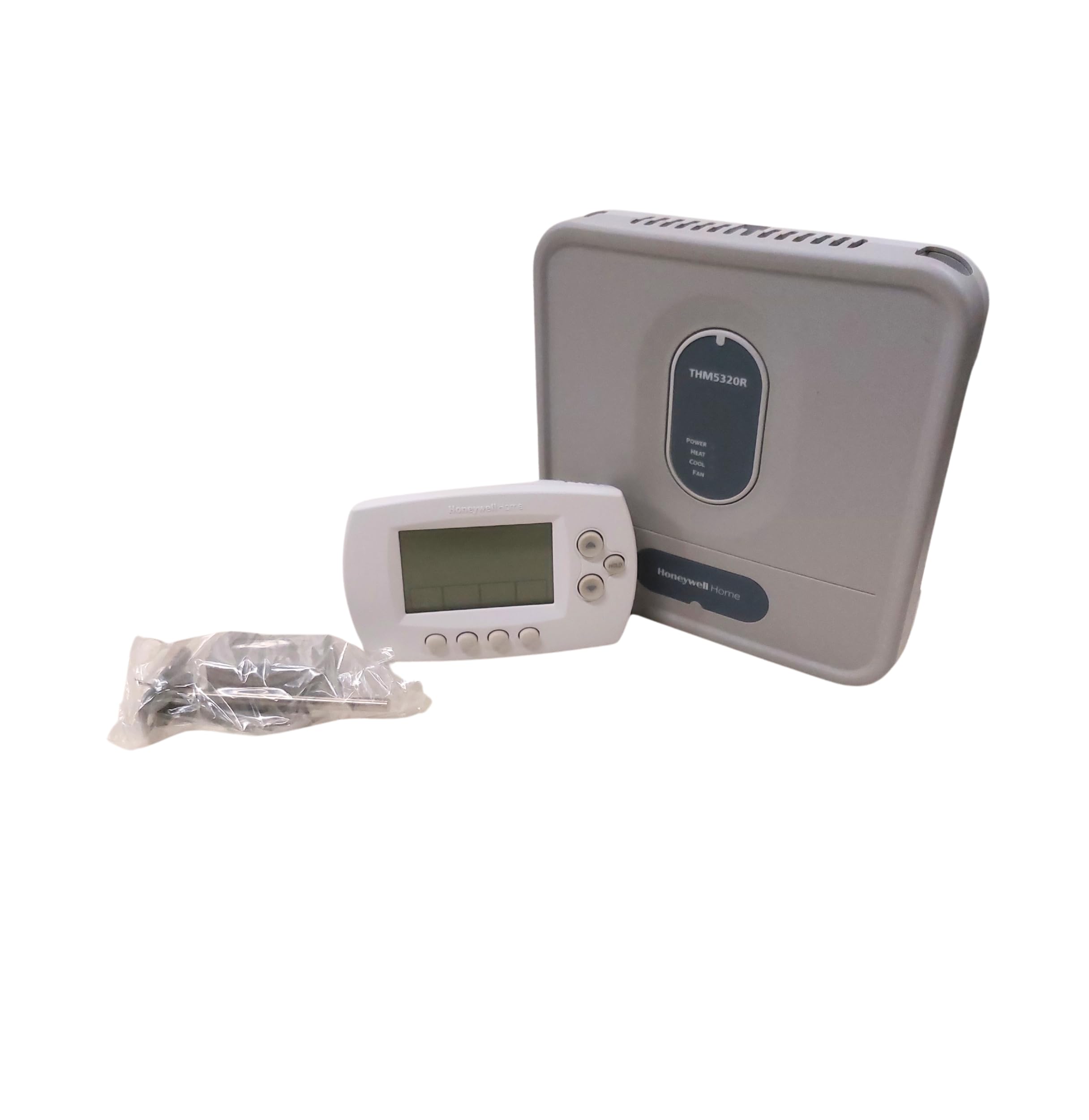 Honeywell YTH6320R1001 wireless FocusPRO thermostat display showing outdoor temperature and humidity for energy awareness.