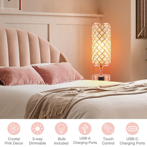 Hong-in 3-way dimmable table lamp ideal for living room, bedroom, or office.