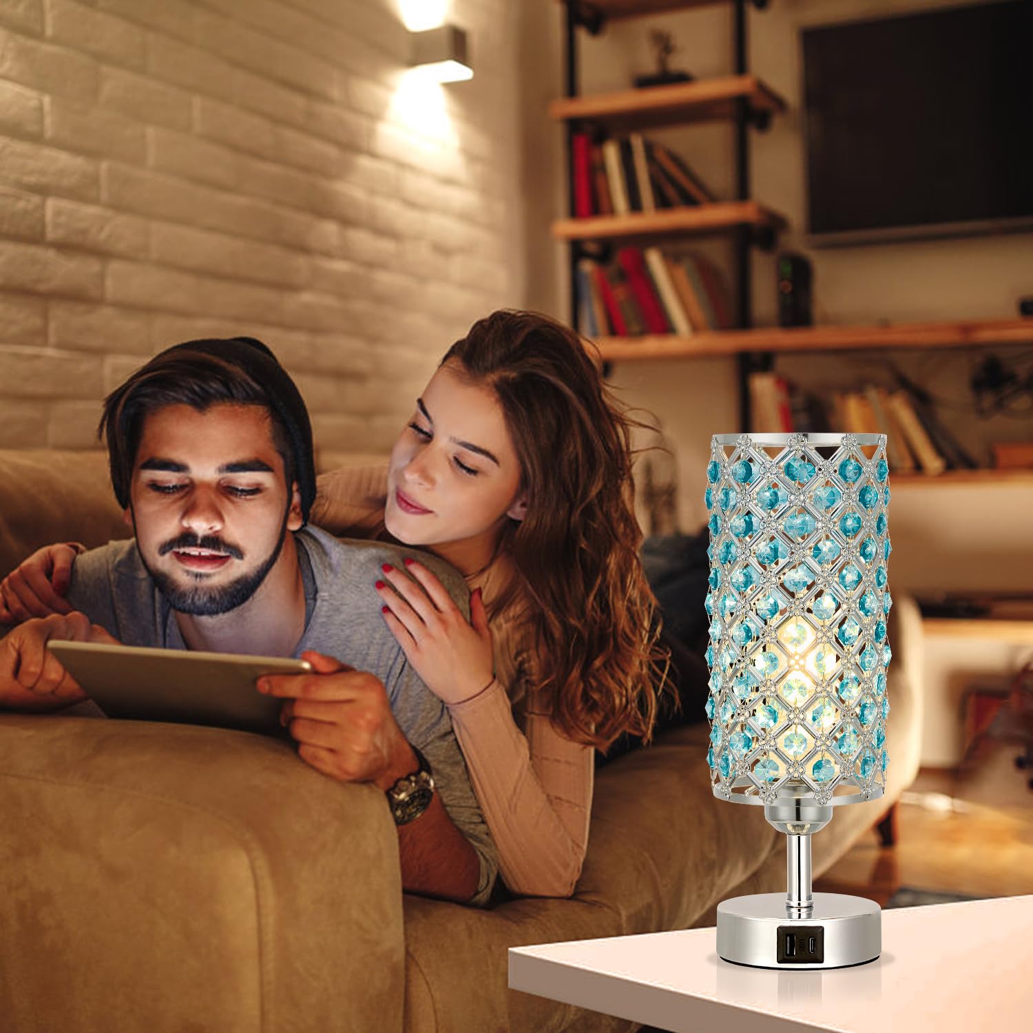 Warm LED bulb included for cozy, flicker-free lighting with Hong-in