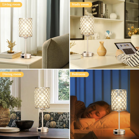 Hong-in Champagne Gold Lamp includes E26 LED bulb for immediate use