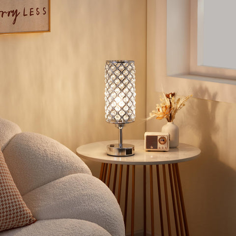 Two-pack Hong-in crystal lamps ideal for balanced bedside lighting