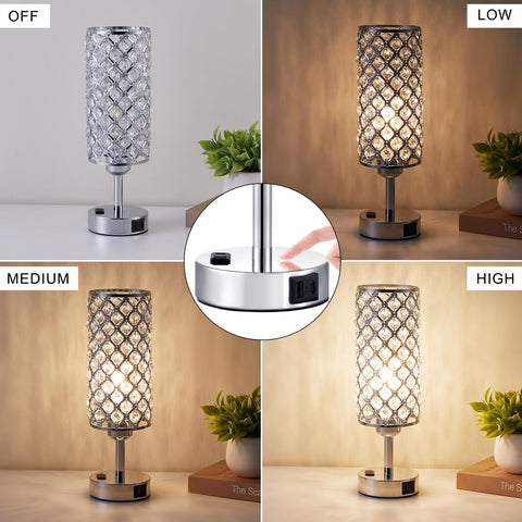 Hong-in crystal lamp with touch control for easy 3-step brightness