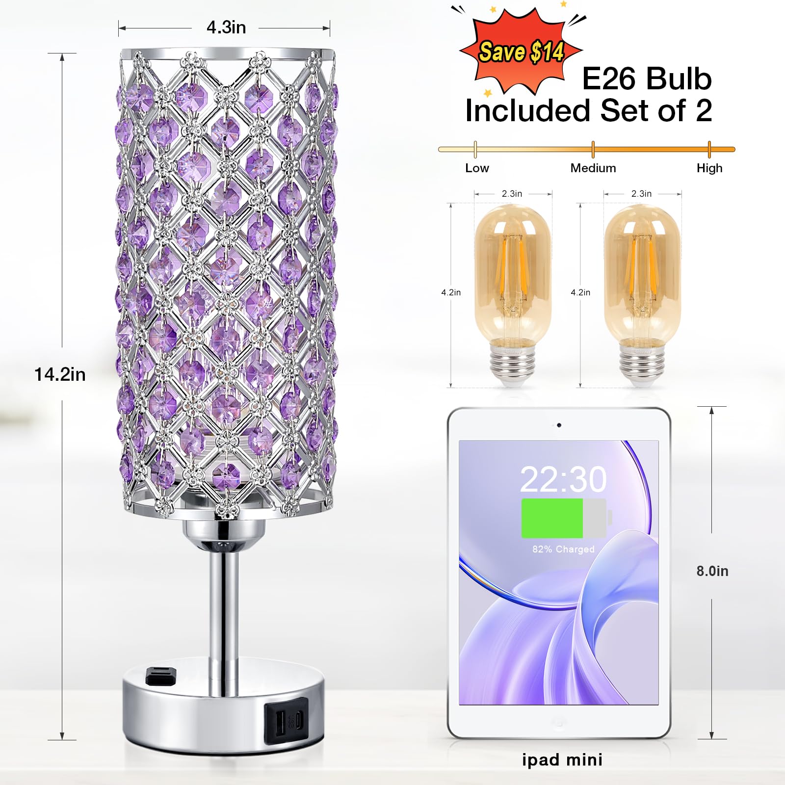 Hong-in Crystal Lamps offering 3-way dimming for customizable lighting