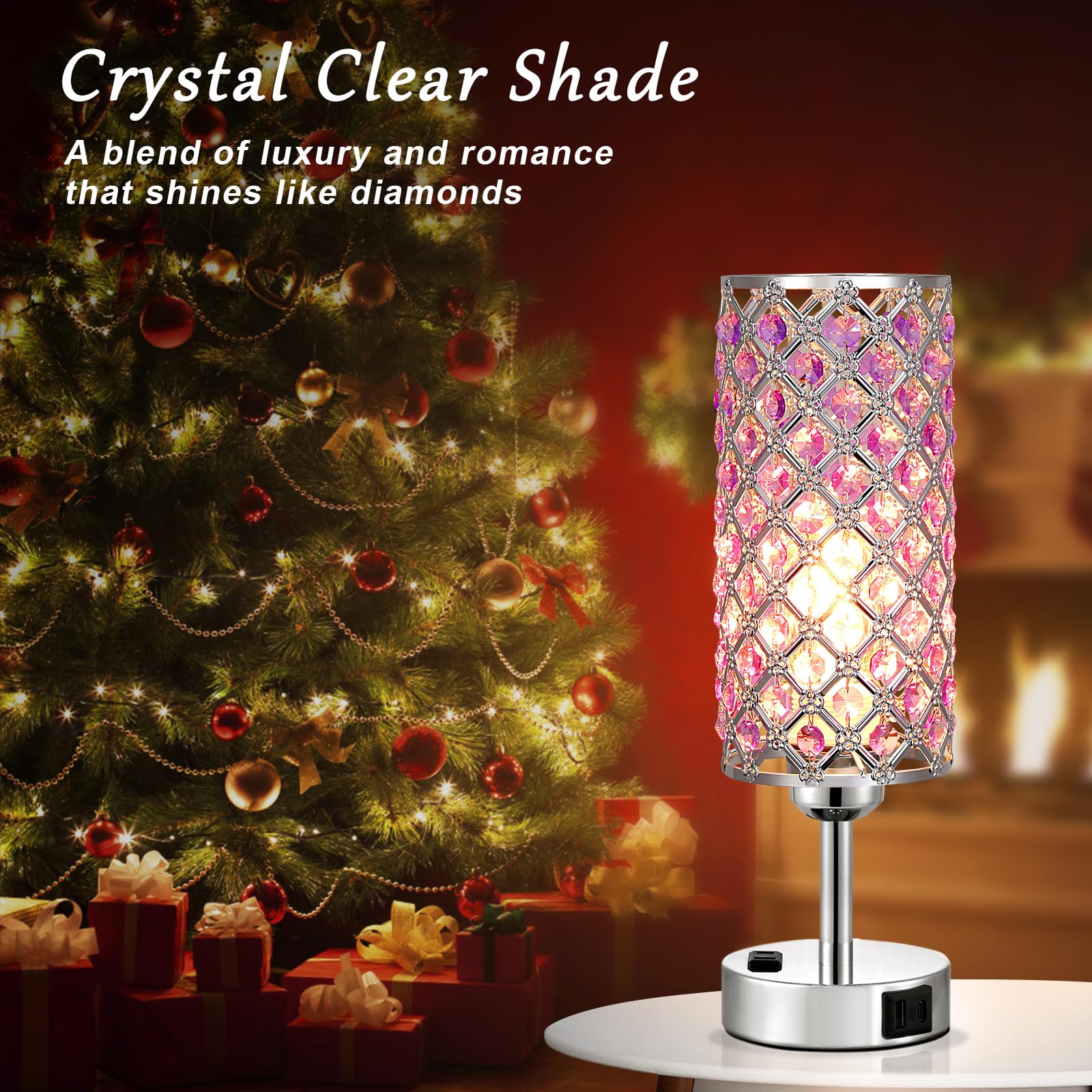 Hong-in Crystal Lamps touch-control base for easy brightness adjustment