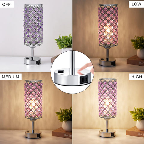 Hong-in Crystal Lamps provide USB-C and USB-A charging options