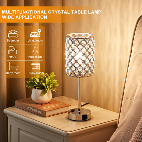 Hong-in crystal table lamp shade highlights soft light for reading and relaxing