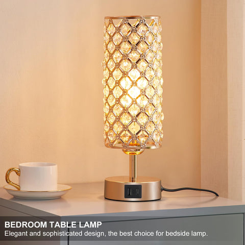 Hong-in crystal lamp includes 60W E26 bulb for immediate use.