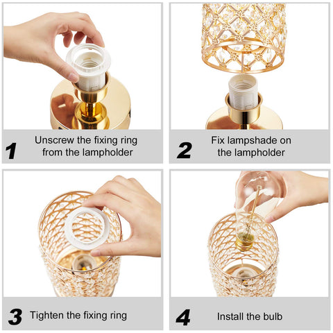 Hong-in gift-ready crystal lamp in a stylish gold finish.