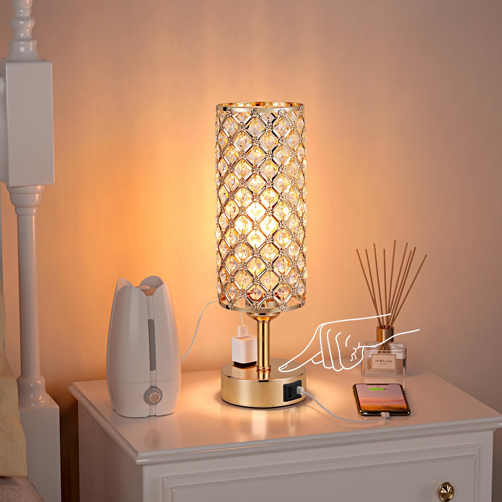 Hong-in Gold Lamps Set 2 included E26 bulb delivering warm light