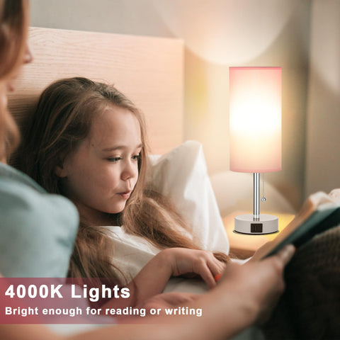 Hong-in Pink Bedside Lamp ideal for kids rooms and study corners
