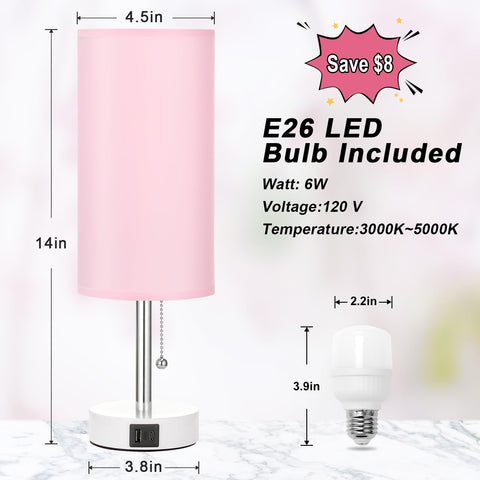 Hong-in Pink Bedside Lamp fits small spaces with chic decor