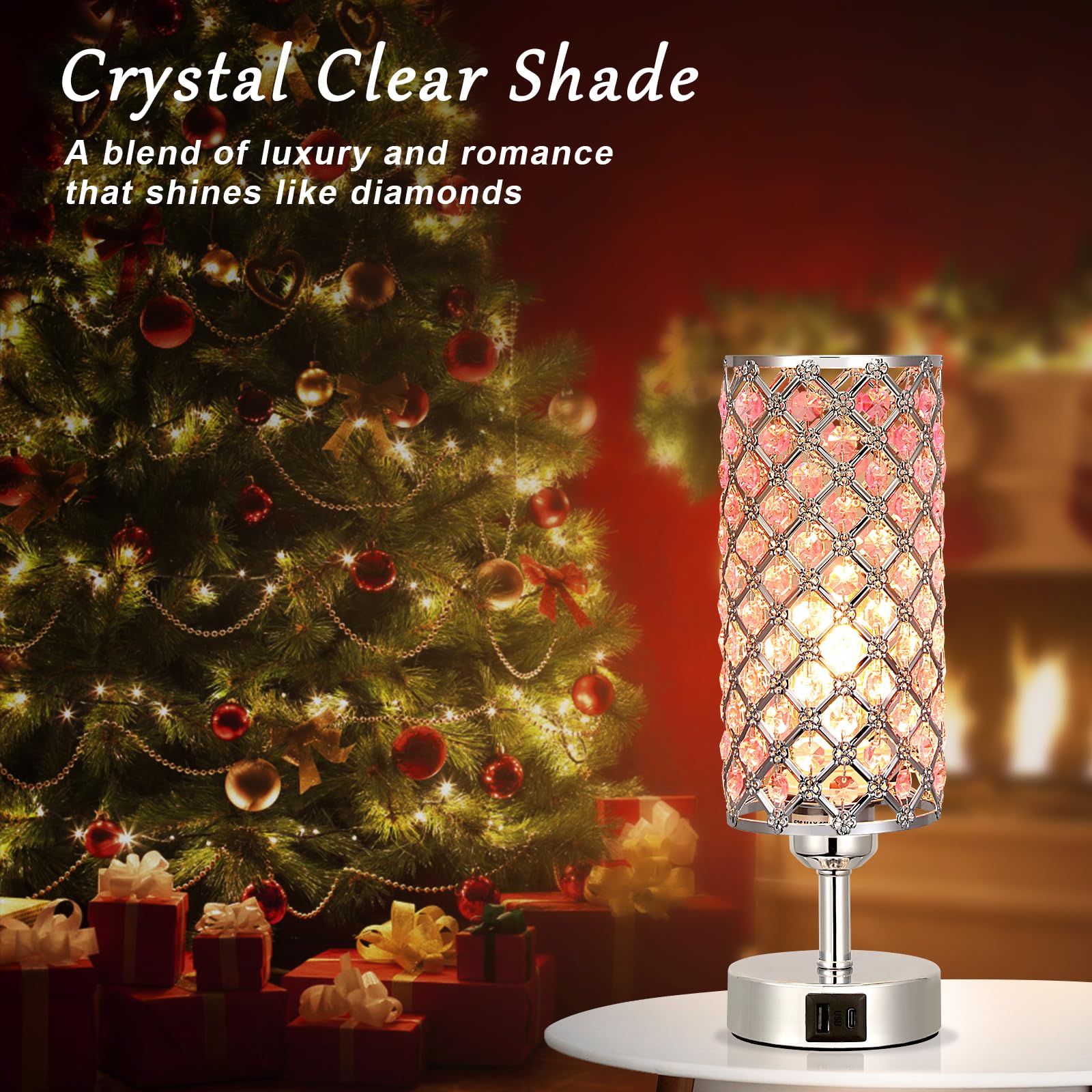 Hong-in pink touch lamp dimmable for customizable lighting.