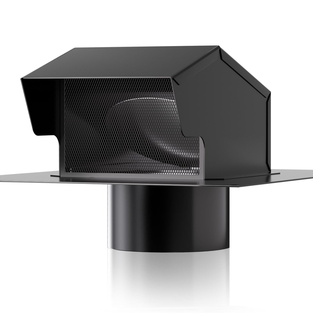 Hon&Guan roof vent cap 4inch black damper improves airflow and blocks pests.