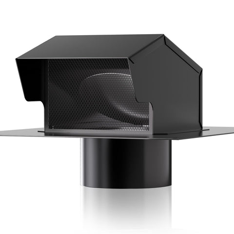 Hon&Guan roof vent cap 4inch black damper improves airflow and blocks pests.