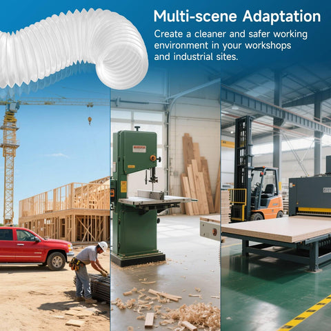 Hon&Guan flexible, clear hose helps monitor dust flow while cleaning.
