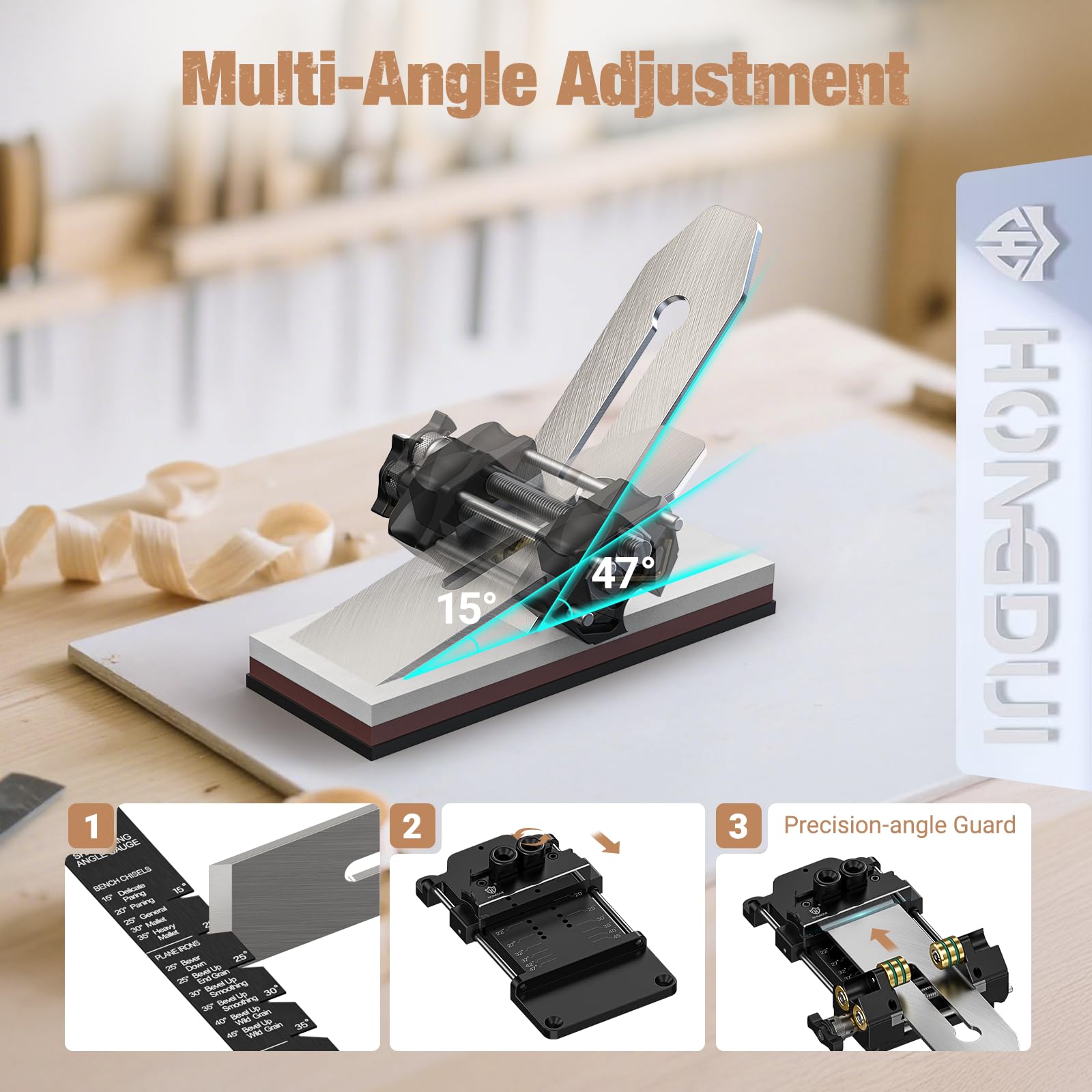HONGDUI adjustable jaw supports chisels, planes, and knives