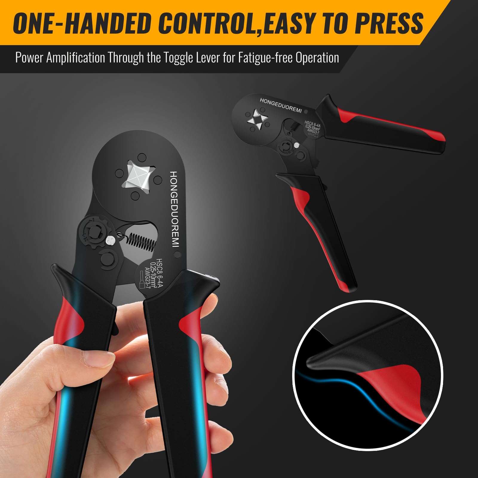 HONGEDUOREMI self-adjusting crimping tool ensures consistent connections