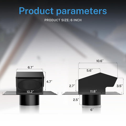Hon&Guan 6-inch vent with four mounting holes for secure installation.