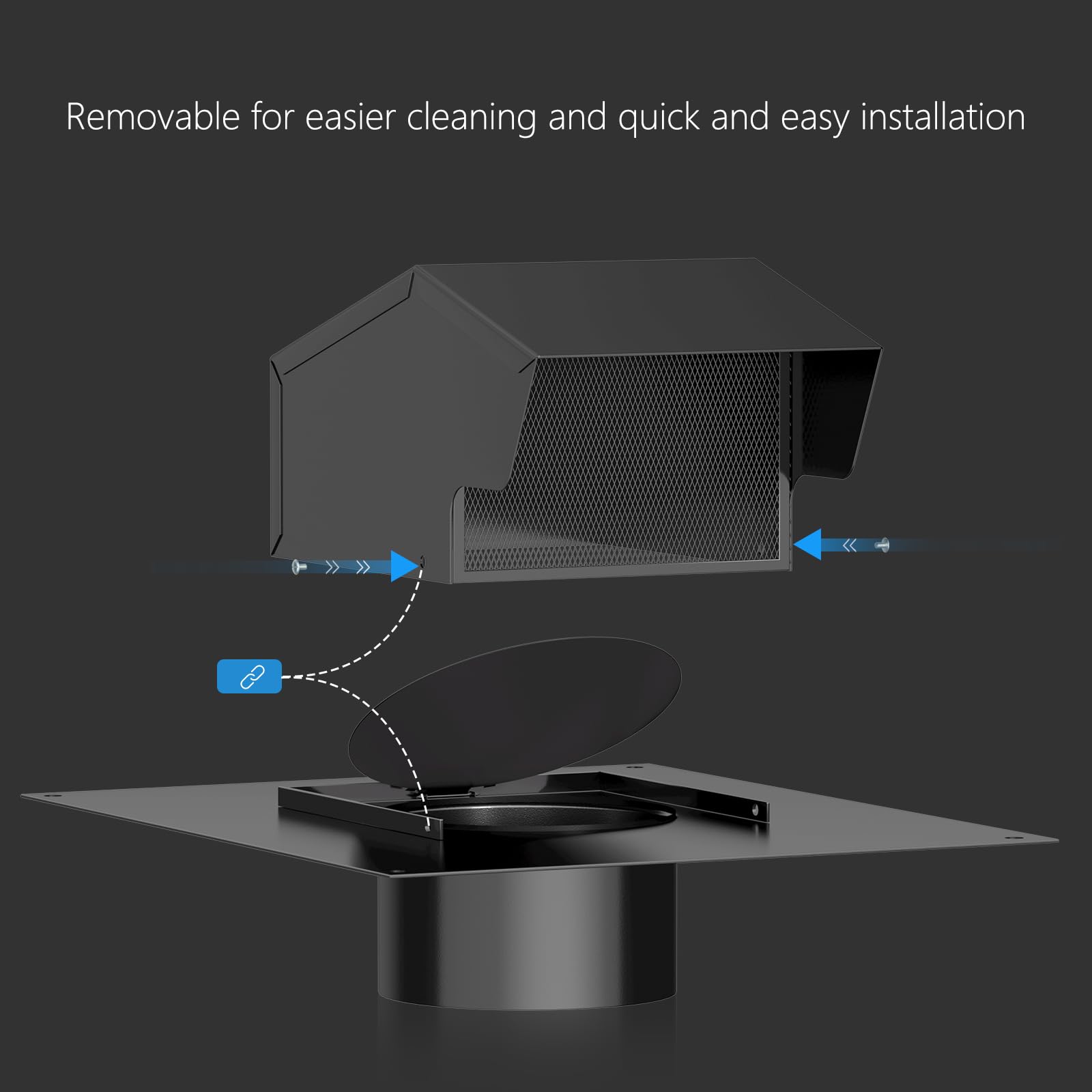 Hon&Guan 4-inch exhaust vent with pipe extension eases ducting