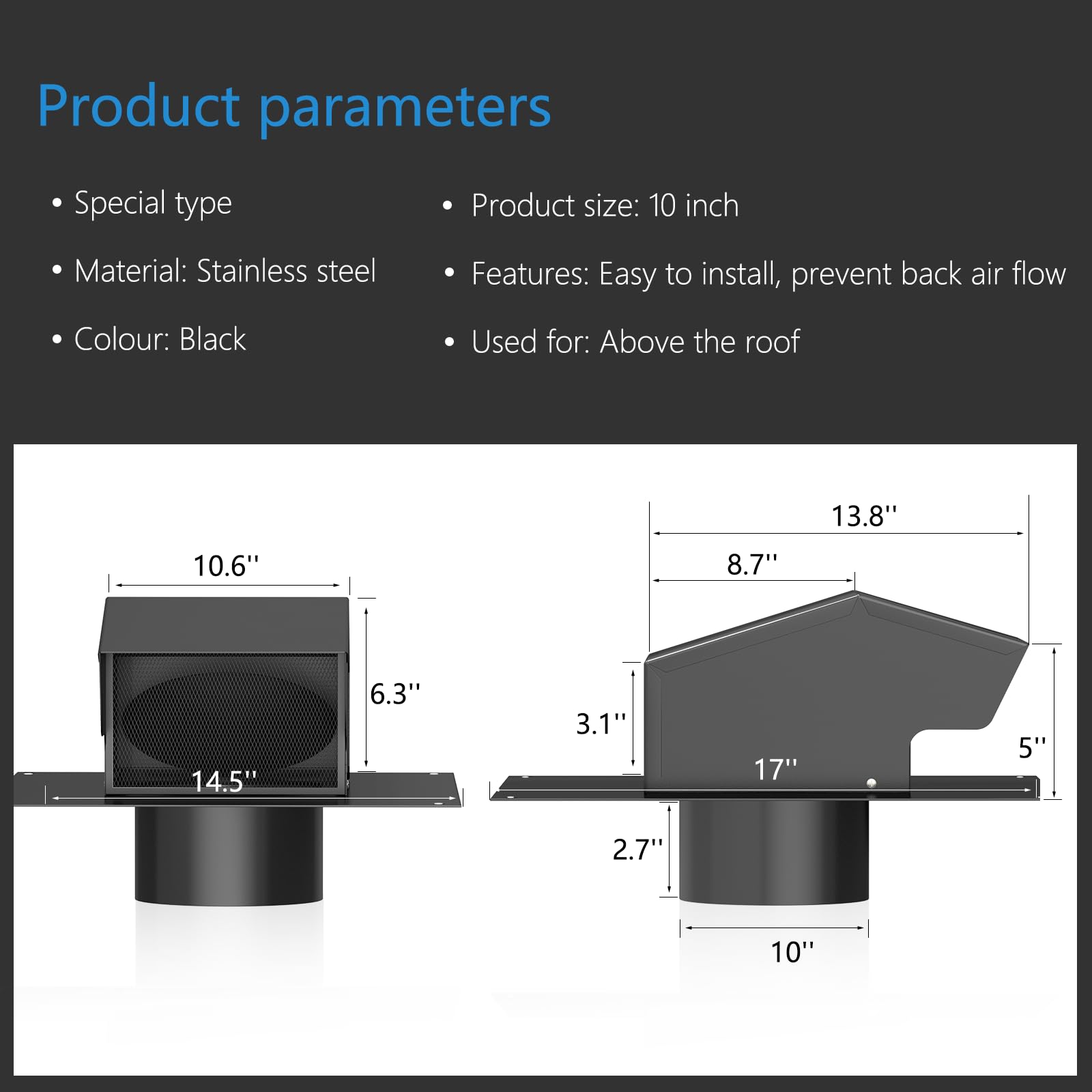 Hon&Guan vent kit includes mounting screws for quick installation