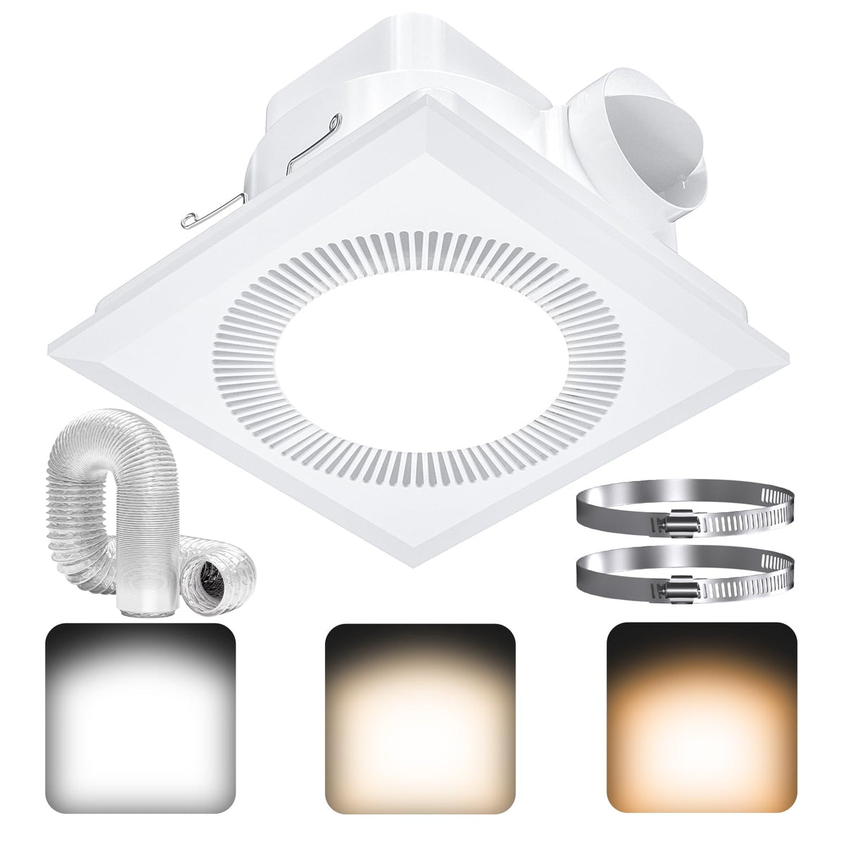 Hon&Guan bathroom fan with light 110 CFM for moisture control.