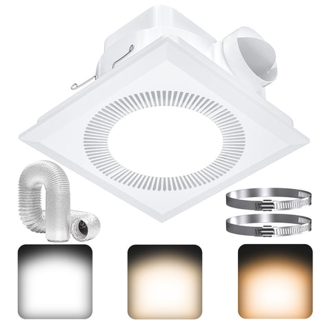 Hon&Guan bathroom fan with light 110 CFM for moisture control.