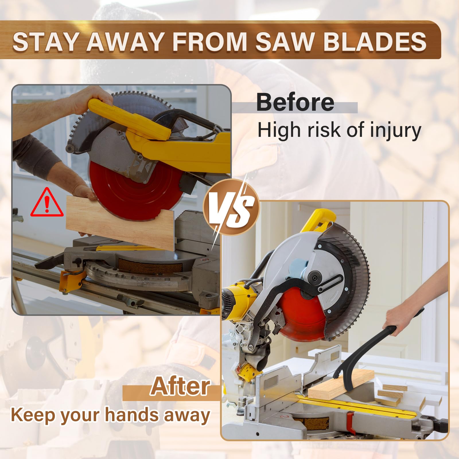 End-design forked ends on the HonL-Fam hold down stick for versatile piece handling.