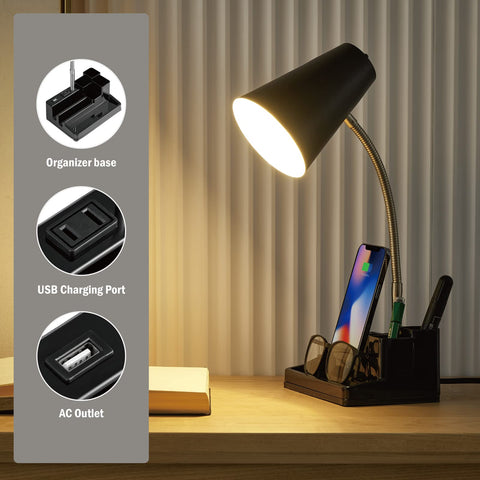 Sleek black finish of HonoDing E26 desk lamp for modern desks