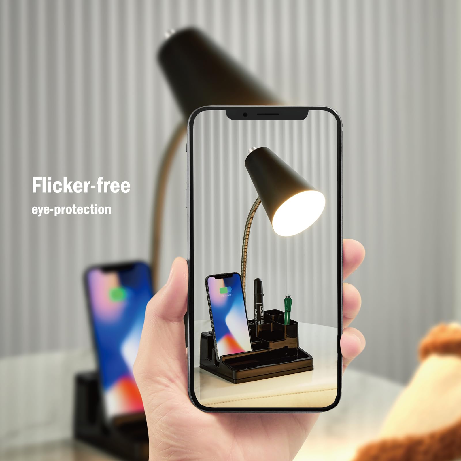 Compact dimensions of HonoDing E26 desk lamp 9x7x15 inches