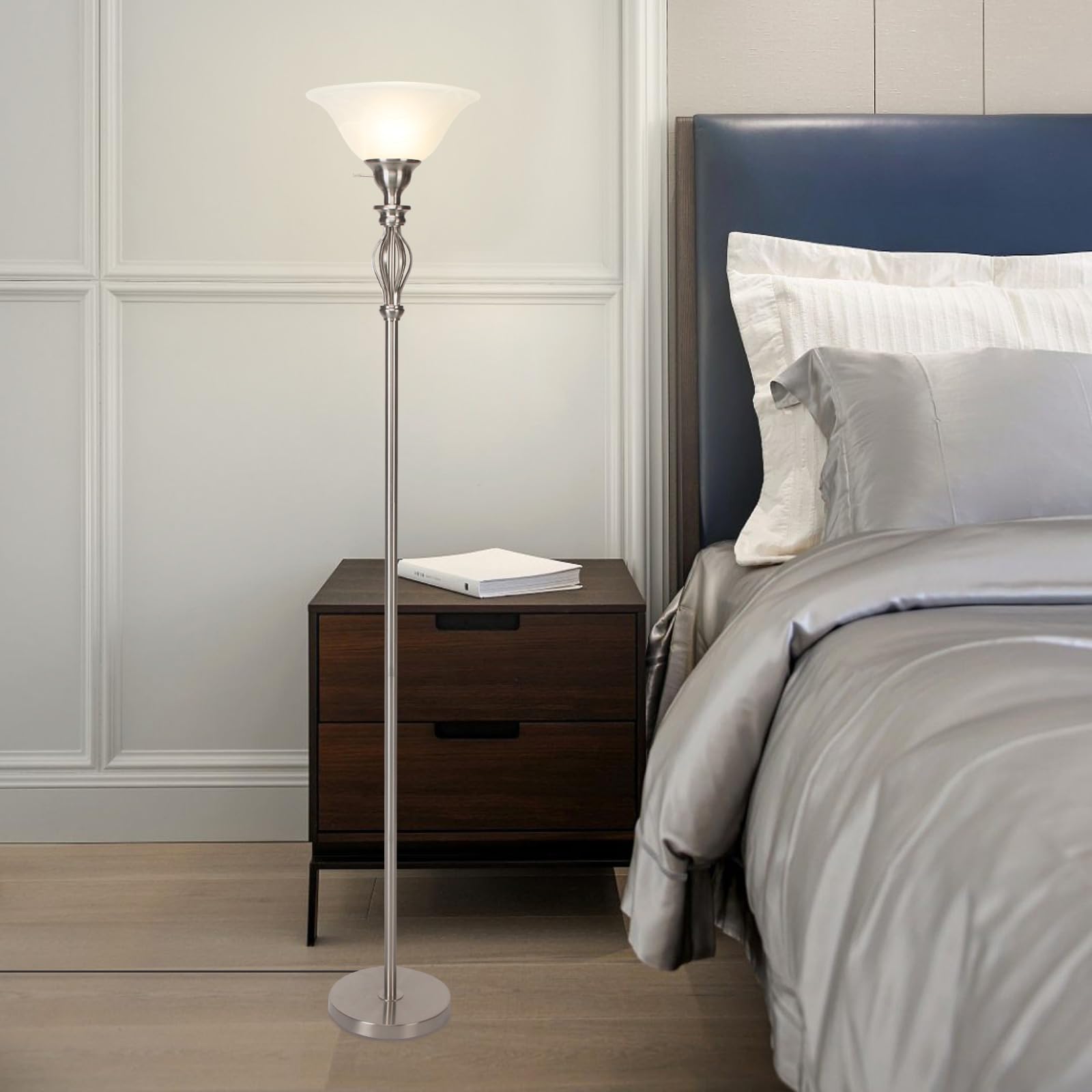 Living room and bedroom versatility with HonoDing torchiere floor lamp.