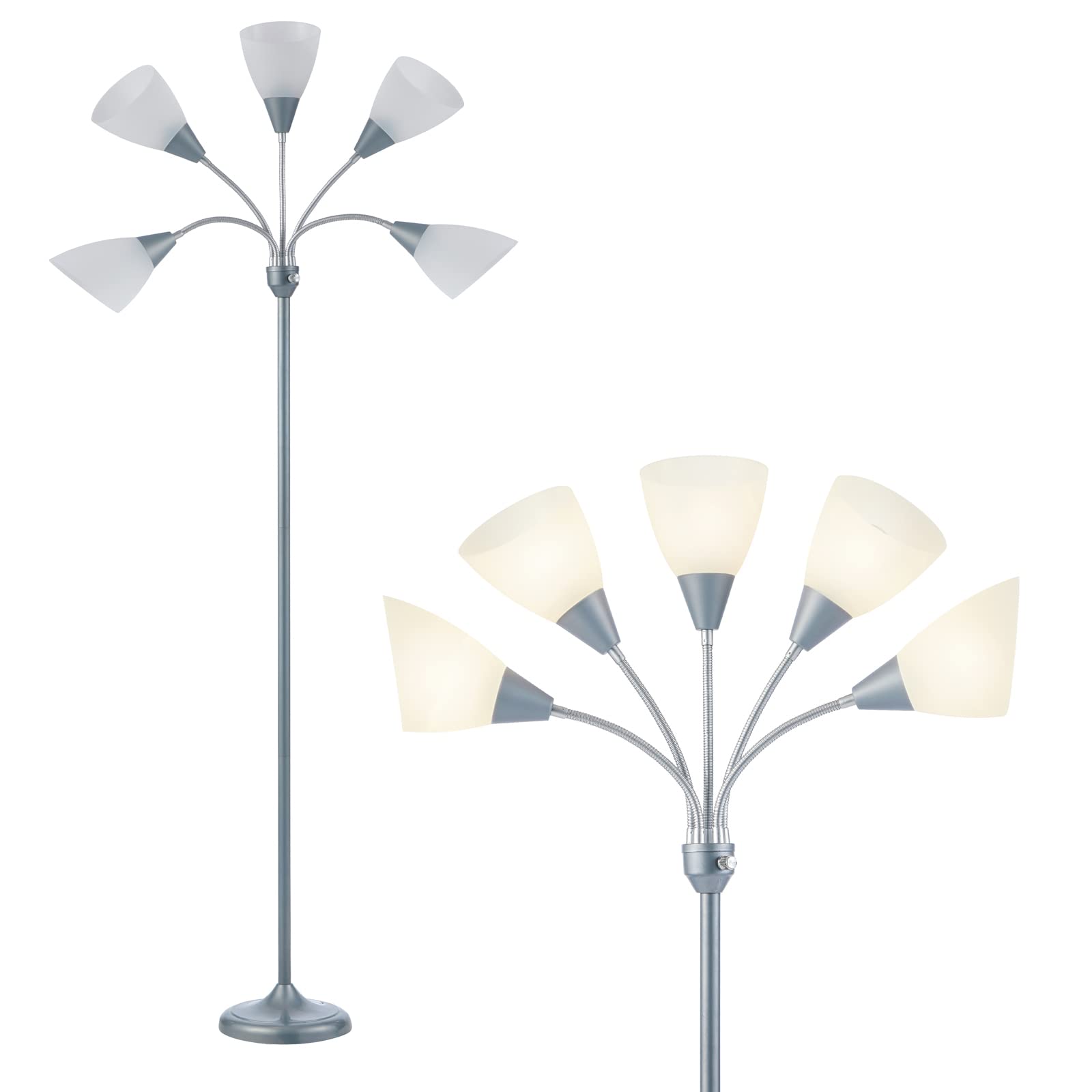 HonoDing Medusa 5-heads floor lamp provides versatile overhead lighting for living spaces.