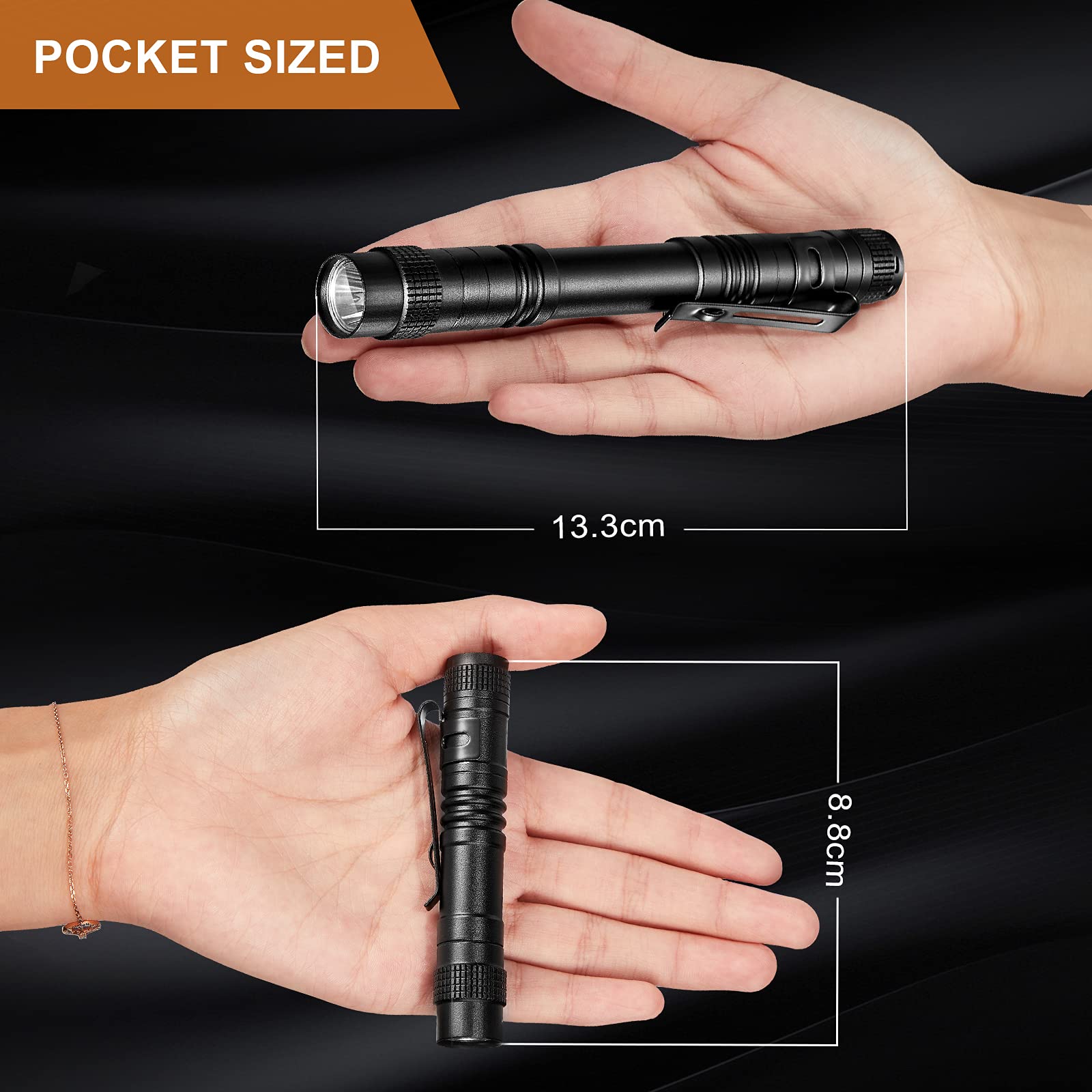 Honoson 5.24-inch pen light, bright 250 lumens for camping and night tasks