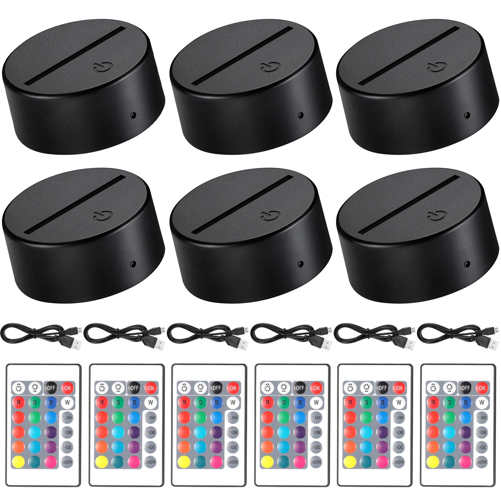 Honoson 3D night LED base with 16 colors enhances artwork with vibrant glow.