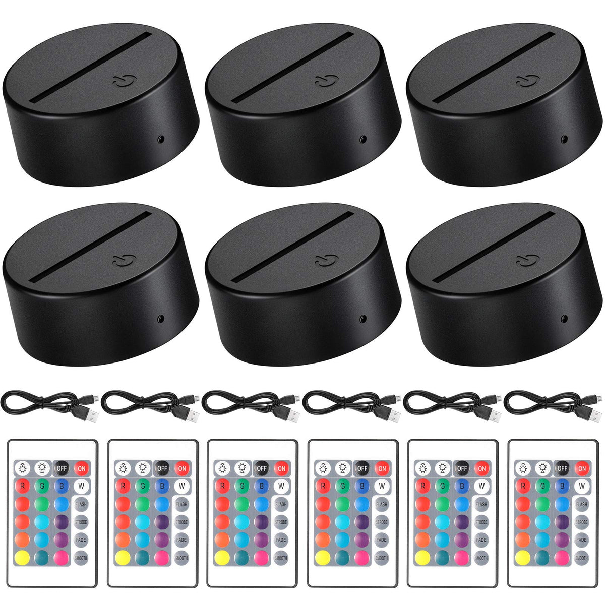 Honoson 3D night LED base with 16 colors enhances artwork with vibrant glow.