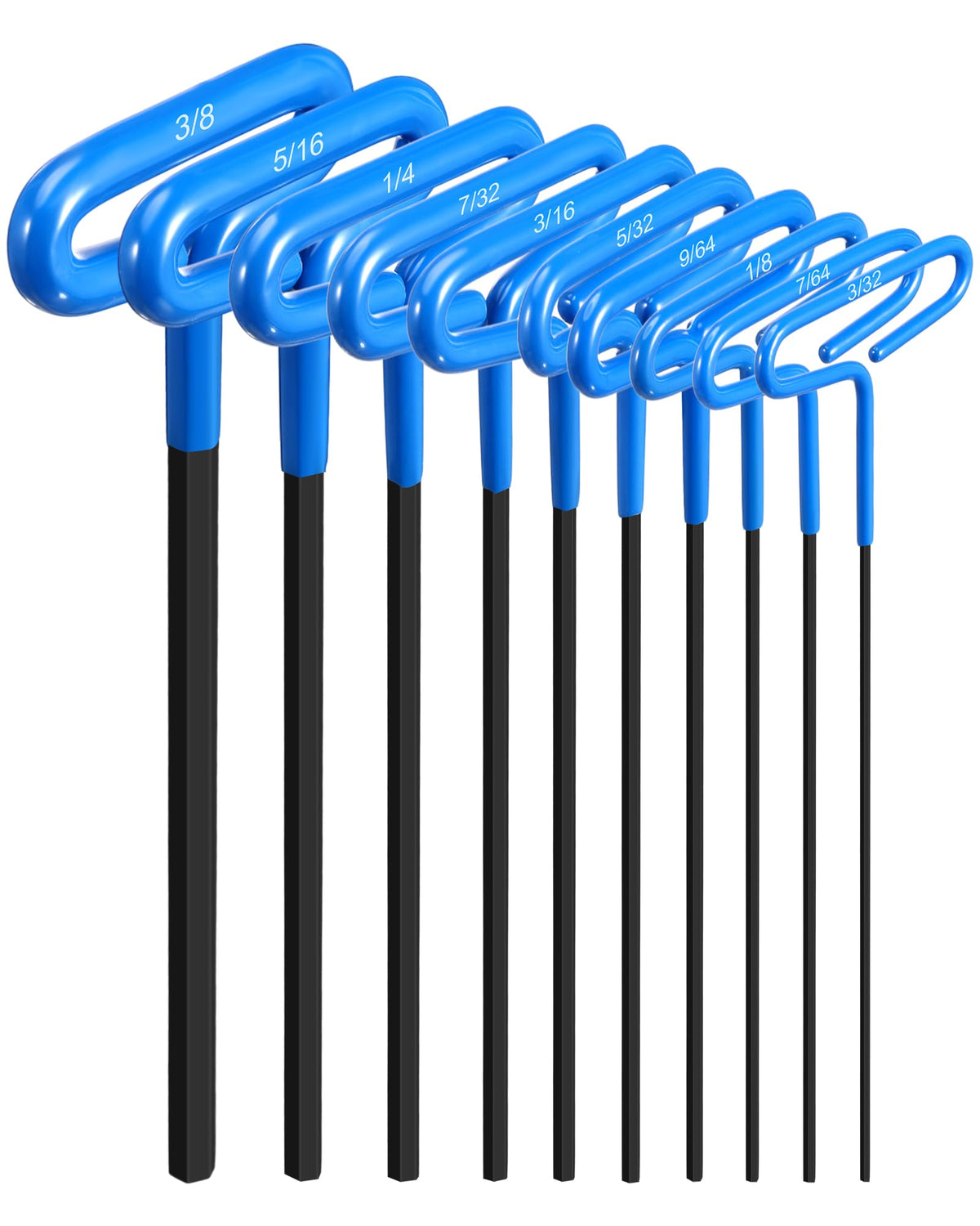 Honoson blue T-handle hex key 3/32 in use for precise tightening