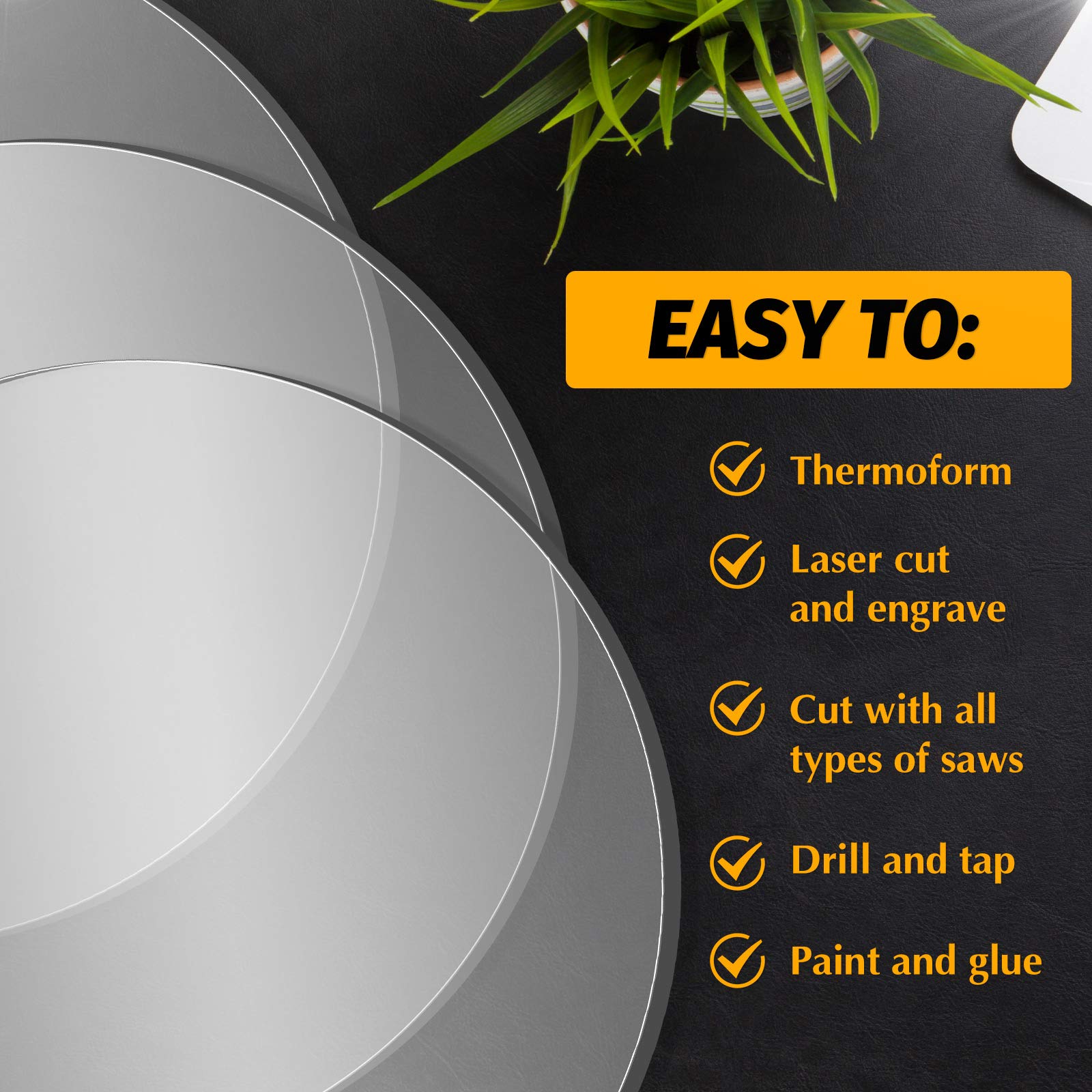 Honoson clear rectangular acrylic sheet for stable DIY displays