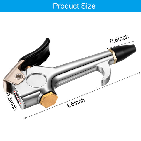 Conical airflow nozzle focuses the blast for hard-to-reach spots.