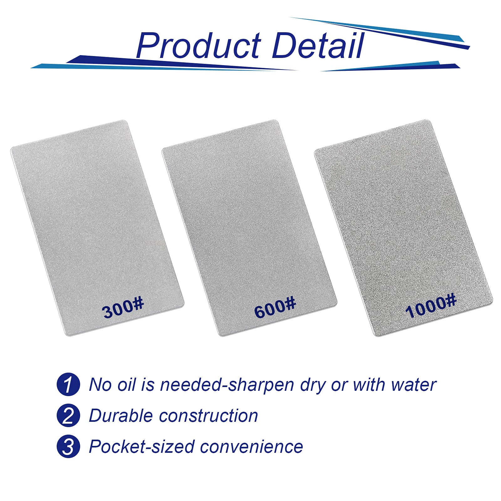 Honoson credit-card diamond sharpener 1000 mesh for polishing the edge.