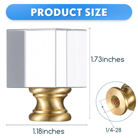 Honoson crystal finial close-up shows clear cube brilliance for modern styling