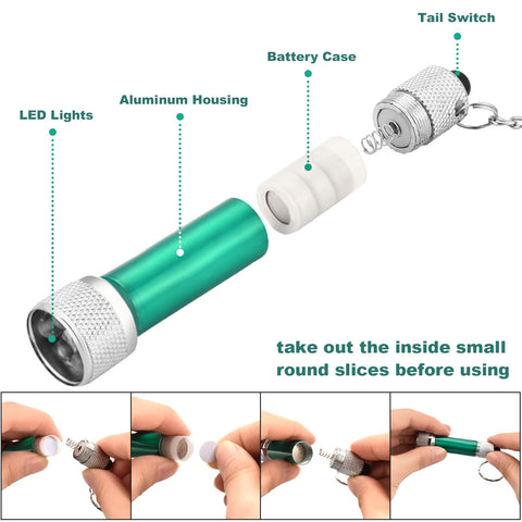 Honoson flashlight keychain on a bag or keyring, ready for events.