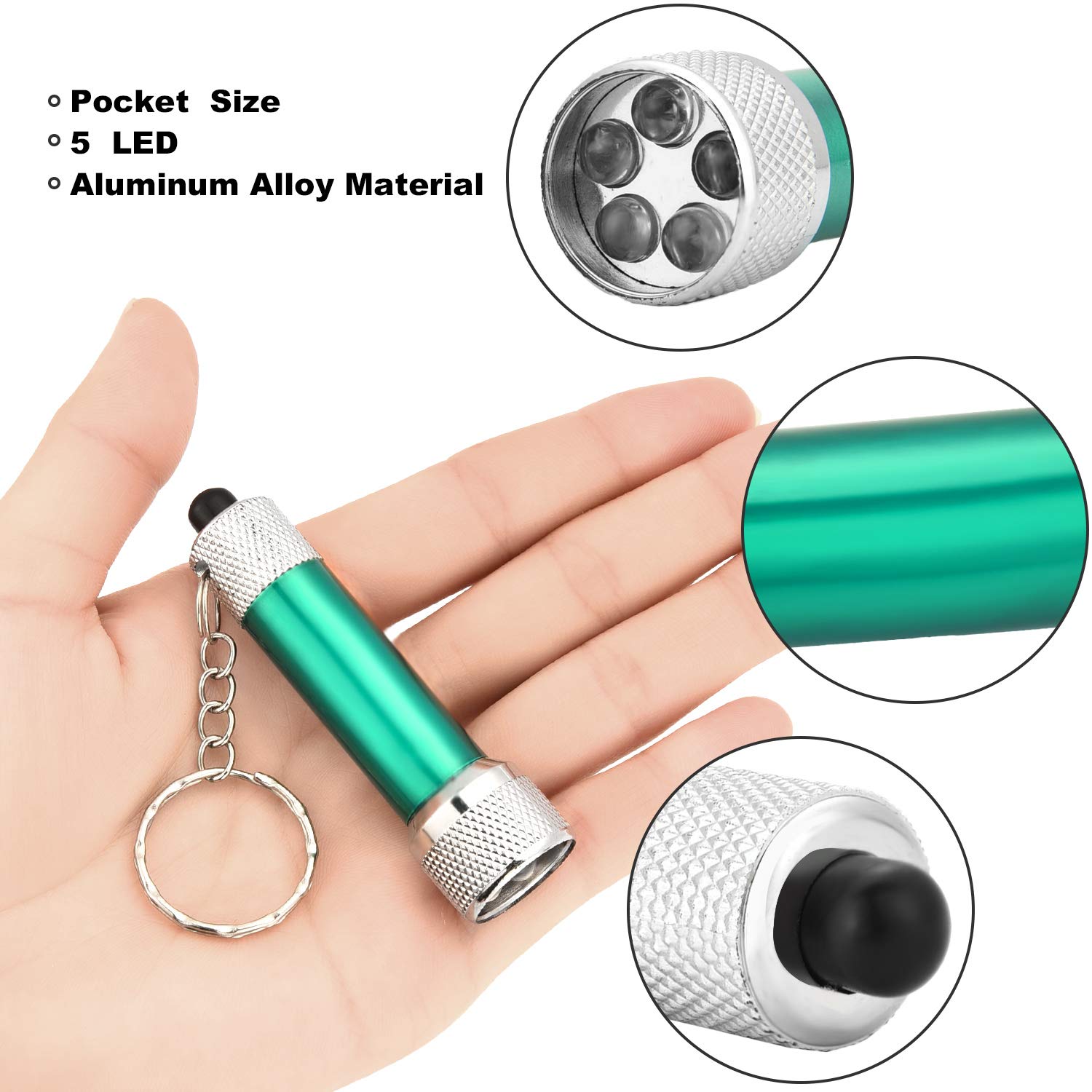 Honoson mini LED flashlight keychain in use at night for quick illumination.