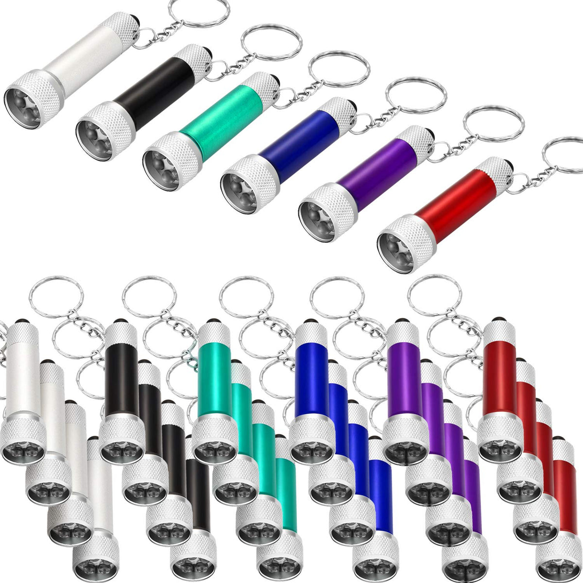 Honoson mini LED flashlight keychain in six colors, ideal for daily carry.