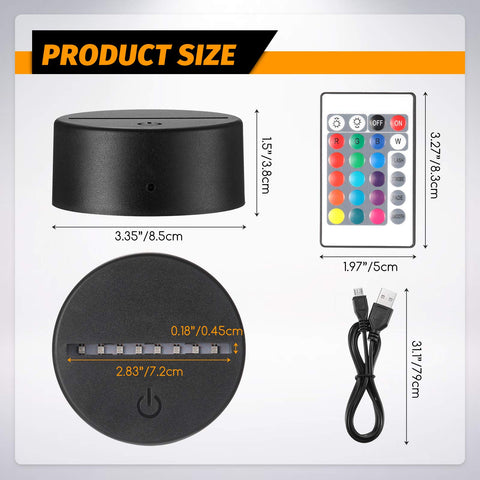 Honoson LED base featuring remote control and USB power for easy color changes.