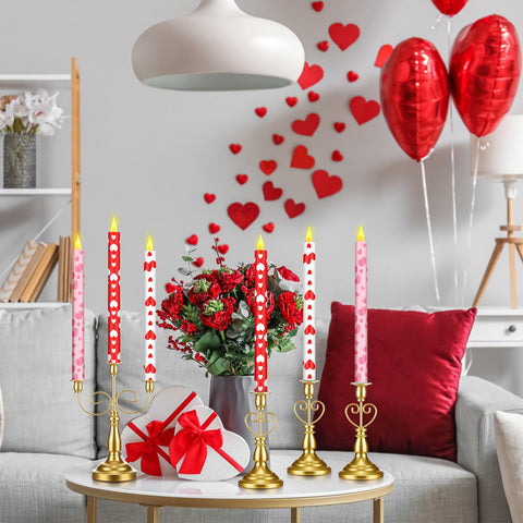 Honoson candles on mantel and shelves to add romantic ambiance.