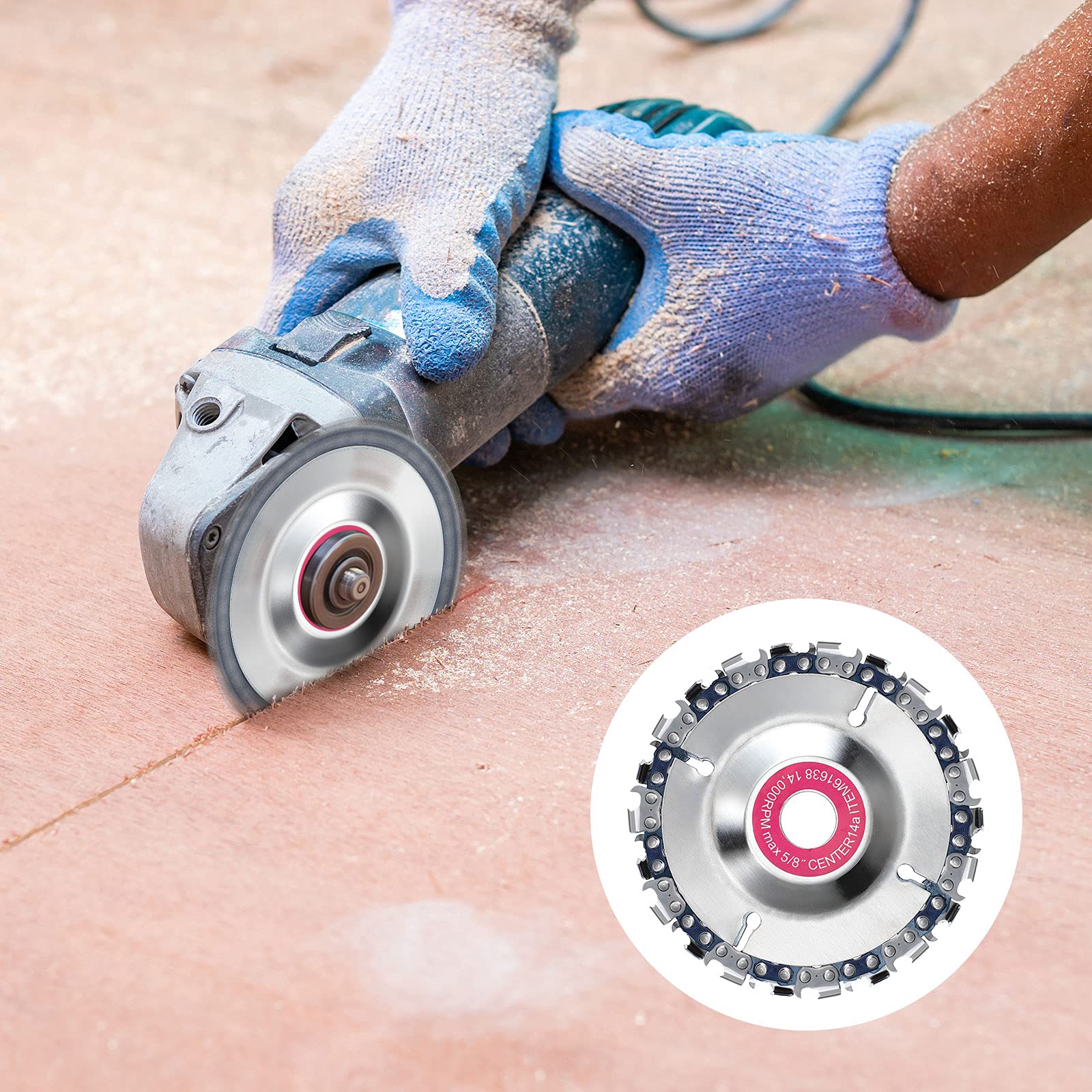 Honoson discs shaping curved wood surfaces to create smooth contours.