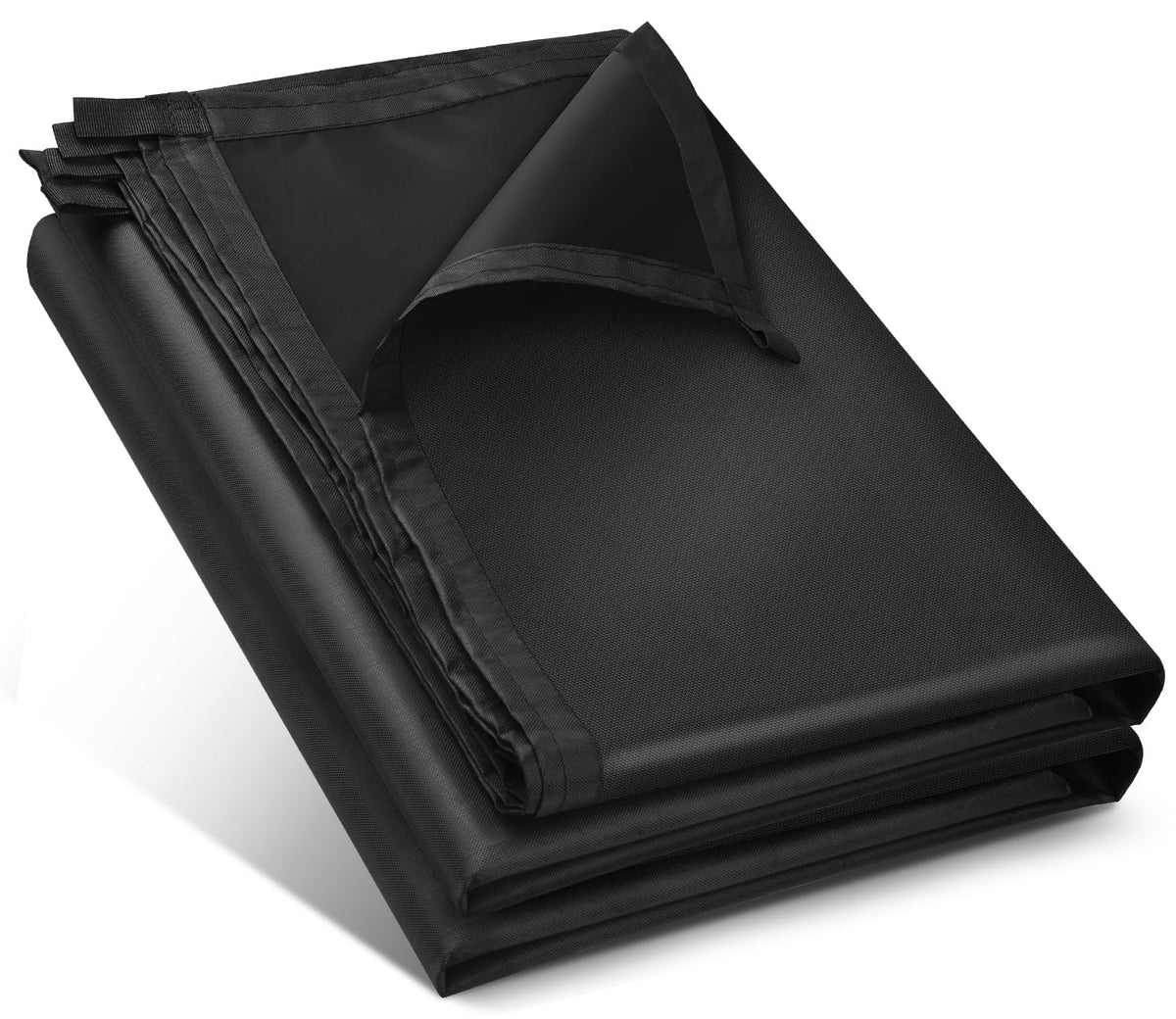 Honsaifau black tarp cover 5x7 in packaging protects gear in any weather.