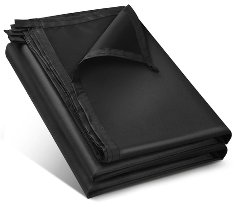Honsaifau black tarp cover 5x7 in packaging protects gear in any weather.